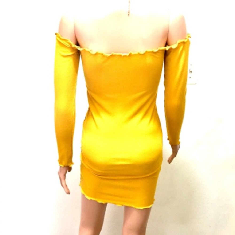 yellow lettuce cut dress